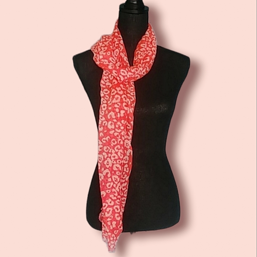Neon Orange And White Fashion Scarf